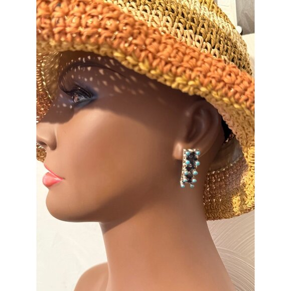 925 MEXICO Turquoise Post Earrings - Picture 7 of 7